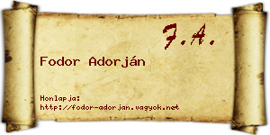 Fodor Adorján névjegykártya