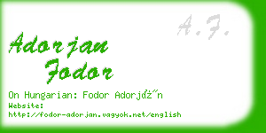 adorjan fodor business card